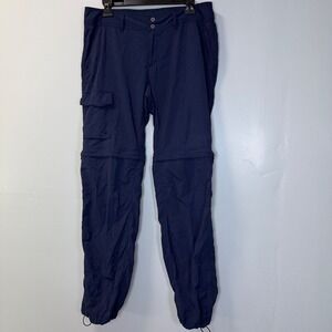 Columbia PFG Womens Navy Blue Convertible Zip Off Hiking Fishing Pants Size 10